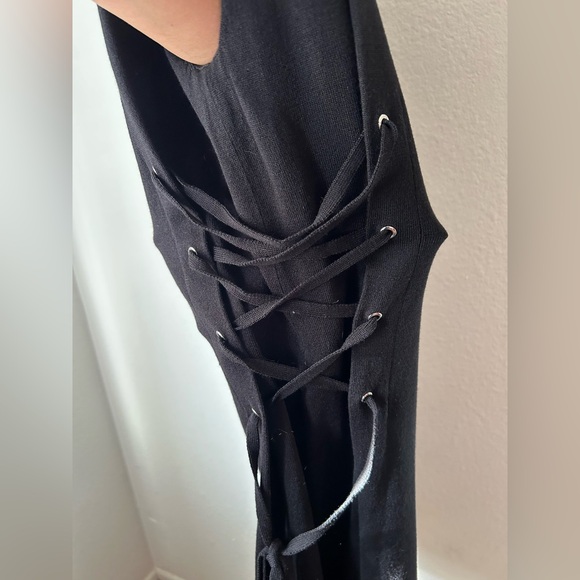 Bar III Black Dress with Side Lace-Up Detail - Picture 4 of 5